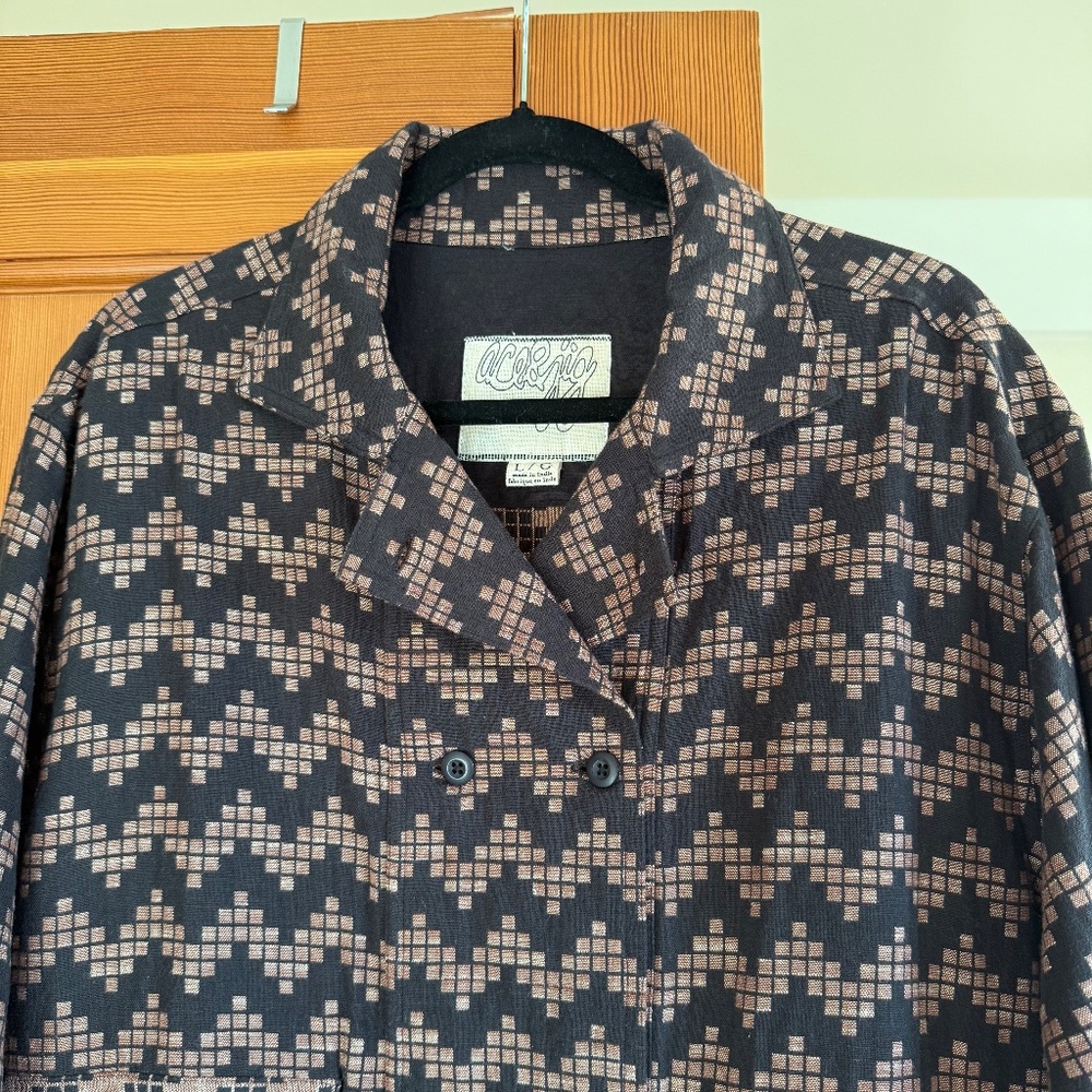 Ace & Jig Black Herringbone Field Jacket - Picture 2 of 8
